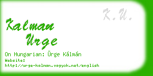 kalman urge business card